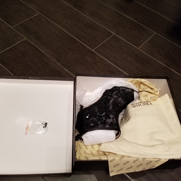 🏷SALE Badgley Mischka- Moyra Satin Lace Peep Toe - Picture 4 of 7